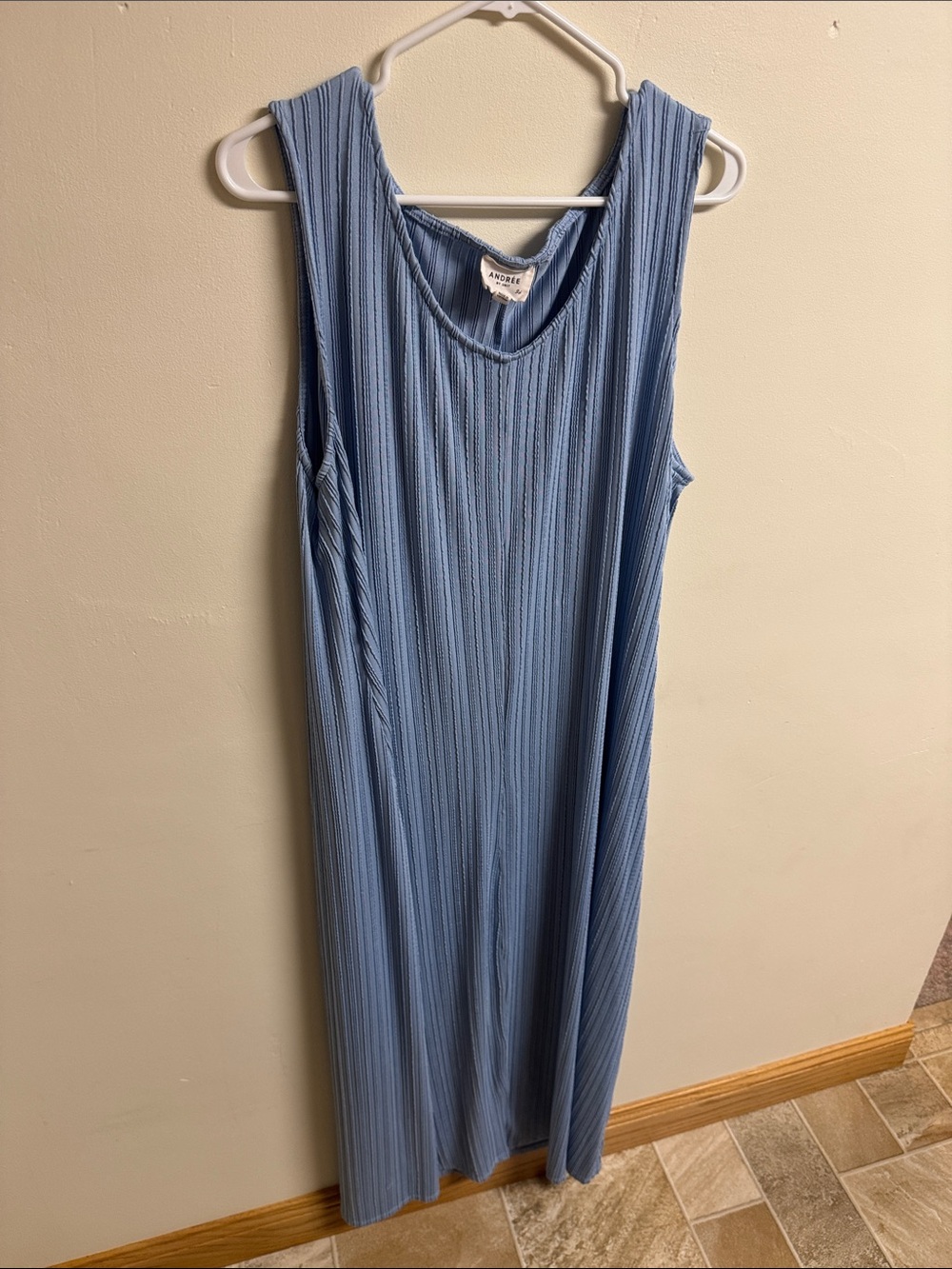 ANDREE BY UNIT Sky Blue Sleeveless Ribbed Maxi Dress